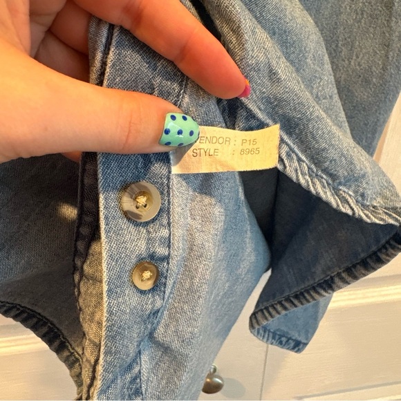 Vintage UltraClub Collection Denim Button Up Shirt - Size Small - Picture 6 of 7